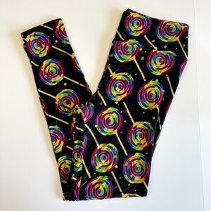 Lularoe Leggings OS One Size‎ LOLLIPOP PRINT